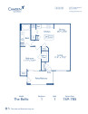 Blueprint of The Baltic Floor Plan, 1 Bedroom and 1 Bathroom at Camden Grand Harbor  Apartments in Katy, TX