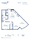 Blueprint of Colfax Floor Plan, 1 Bedroom and 1 Bathroom at Camden Lincoln Station Apartments in Lone Tree, CO
