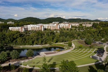 Aerial view of Camden Franklin Park with local park nearby.