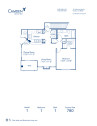 Blueprint of 1 Floor Plan, 1 Bedroom and 1 Bathroom at Camden Denver West Apartments in Golden, CO