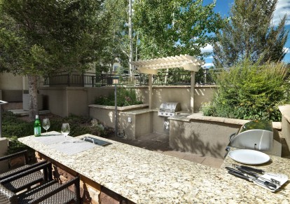 Outdoor kitchen grill  at Camden Denver West Apartments in Golden, CO