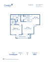 Blueprint of Sandpiper Floor Plan, 1 Bedroom and 1 Bathroom at Camden Preserve Apartments in Tampa, FL