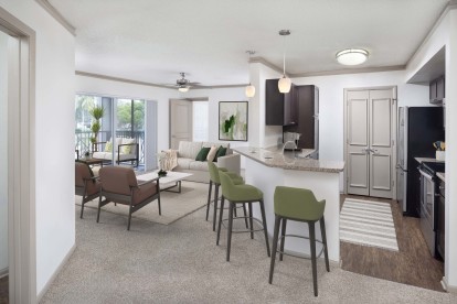 Camden Aventura Apartments in Aventura Florida Open Concept Kitchen and Living