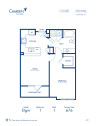 Blueprint of Elgin2 Floor Plan, 1 Bedroom and 1 Bathroom at Camden Travis Street Apartments in Houston, TX