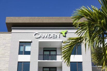 Exterior of Camden Atlantic apartments in Plantation, Florida.