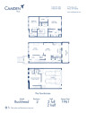 Blueprint of Buckhead Floor Plan, 2 Bedrooms and 2 Bathrooms at Camden Paces Apartments in Atlanta, GA