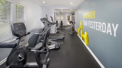 24-hour fitness center with cardio equipment at Camden Touchstone in Charlotte NC