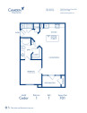 Blueprint of Cedar Floor Plan, 1 Bedroom and 1 Bathroom at Camden Whispering Oaks Apartments in Houston, TX