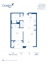 Camden Tempe apartments in Tempe, Arizona, one bedroom floor plan A5.A.2