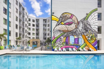 Pool and pool deck at Camden Thornton Park Apartments in Orlando, Florida