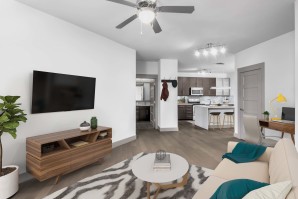 Living room at Camden Gallery Apartments in Charlotte, NC