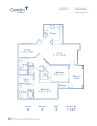 Blueprint of E Floor Plan, 2 Bedrooms and 2 Bathrooms at Camden San Paloma Apartments in Scottsdale, AZ