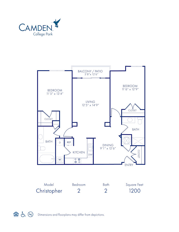 camden-college-park-apartments-college-park-maryland-floor-plan-Christopher - 1200 sf