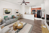 Open-concept living area at Camden Woodson Park apartments in Houston, TX
