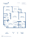 Blueprint of Shires Floor Plan, 2 Bedrooms and 2 Bathrooms at Camden Westchase Park Apartments in Tampa, FL