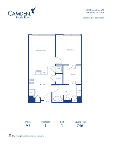 camden-music row-apartments-nashville-tn-one-bedroom-floor plan-A5