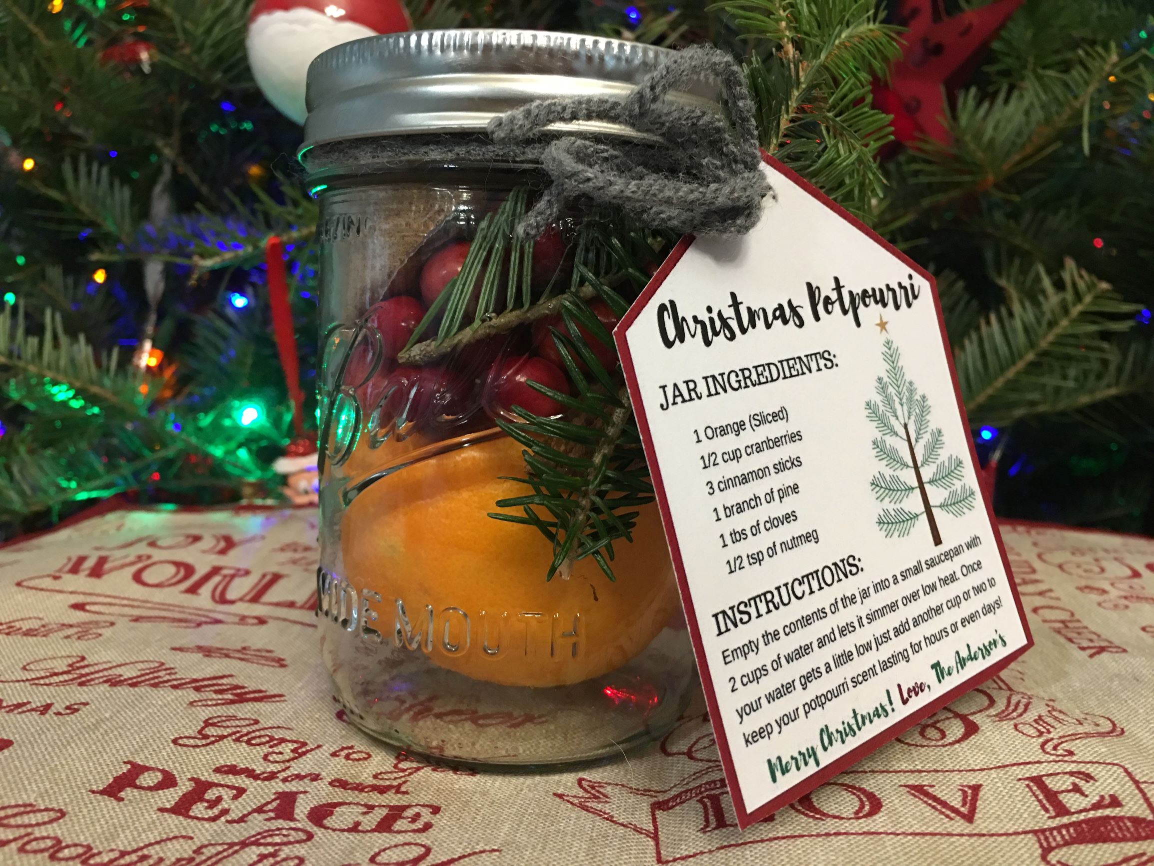 Easy Holiday Neighbor Gift Idea - Christmas Pot Simmer & Tag