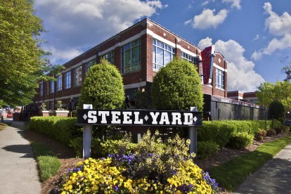 Steel yard business district near community