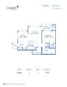 Blueprint of Sago Floor Plan, 1 Bedroom and 1 Bathroom at Camden Royal Palms Apartments in Brandon, FL