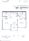 Blueprint of Bergamo Vista - Garage Floor Plan, 1 Bedroom and 1 Bathroom at Camden Riverwalk Apartments in Grapevine, TX