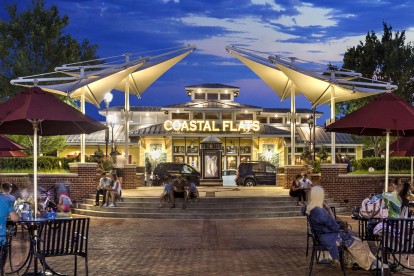 Fairfax corner restaurants coastal flats nighttime