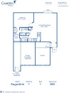 Blueprint of Augustine Floor Plan, 1 Bedroom and 1 Bathroom at Camden Plantation Apartments in Plantation, FL