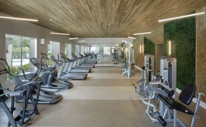 Fitness center with cardio circuit and strength training equipment