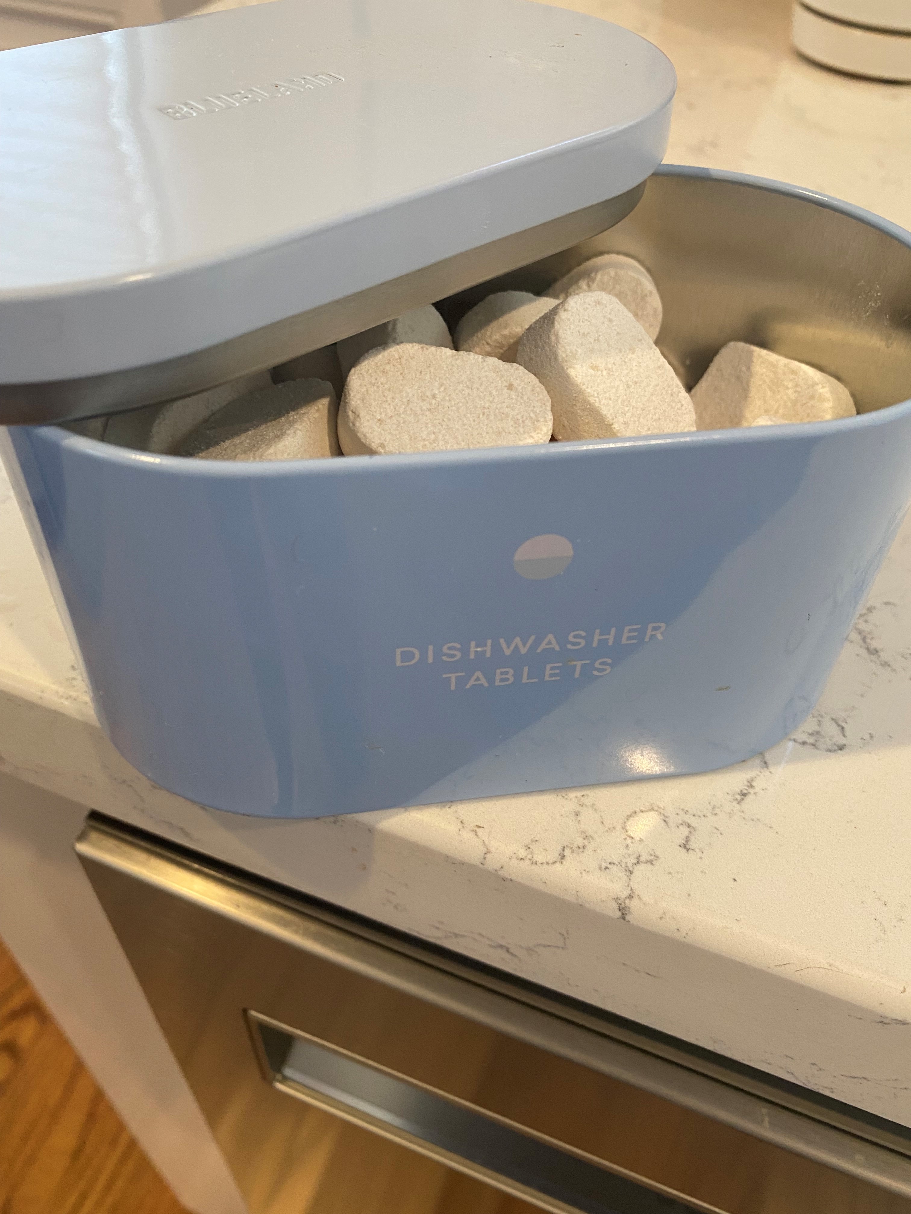 Blueland dishwasher tablets and forever tin