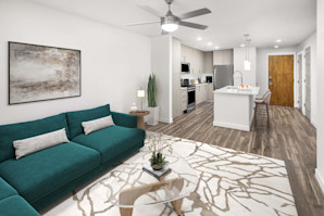 Open concept apartment interior at Camden Washingtonian apartments in Gaithersburg, MD