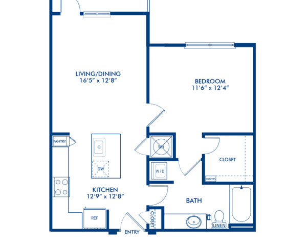 Blueprint of A5.1 Floor Plan, 1 Bedroom and 1 Bathroom at Camden Gallery Apartments in Charlotte, NC