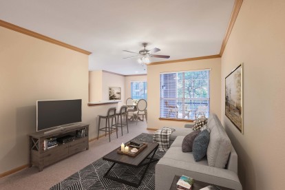 Living room with dining area