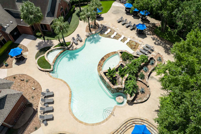 Aerial view of Camden Holly Springs Apartments and Townhomes in Houston, Tx