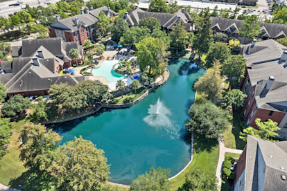 Aerial view of Camden Holly Springs Apartments and Townhomes in Houston, Tx