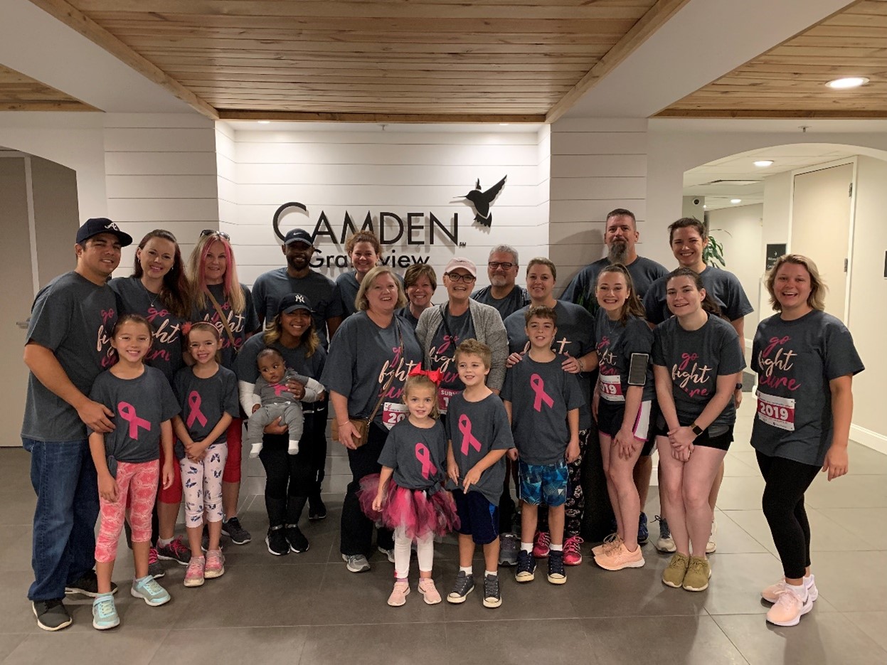 Camden employees during a Breast Cancer Awareness Walk