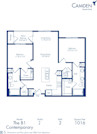 Blueprint of B1 Floor Plan, Apartment Home with 2 Bedrooms and 2 Bathrooms at Camden North End in Phoenix, AZ