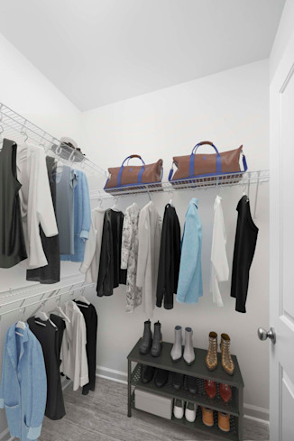 Large walk-in closet at Camden Dulles Station apartments in Herndon, VA
