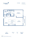 Blueprint of Kreiss Floor Plan, 1 Bedroom and 1 Bathroom at Camden Design District Apartments in Dallas, TX