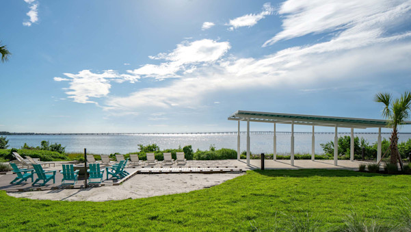 Camden Clearwater apartments resident beach and firepit