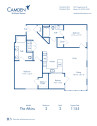 Blueprint of Atkins Floor Plan, 2 Bedroom and 2 Bathroom at Camden Buckhead Square Apartments in Atlanta, GA