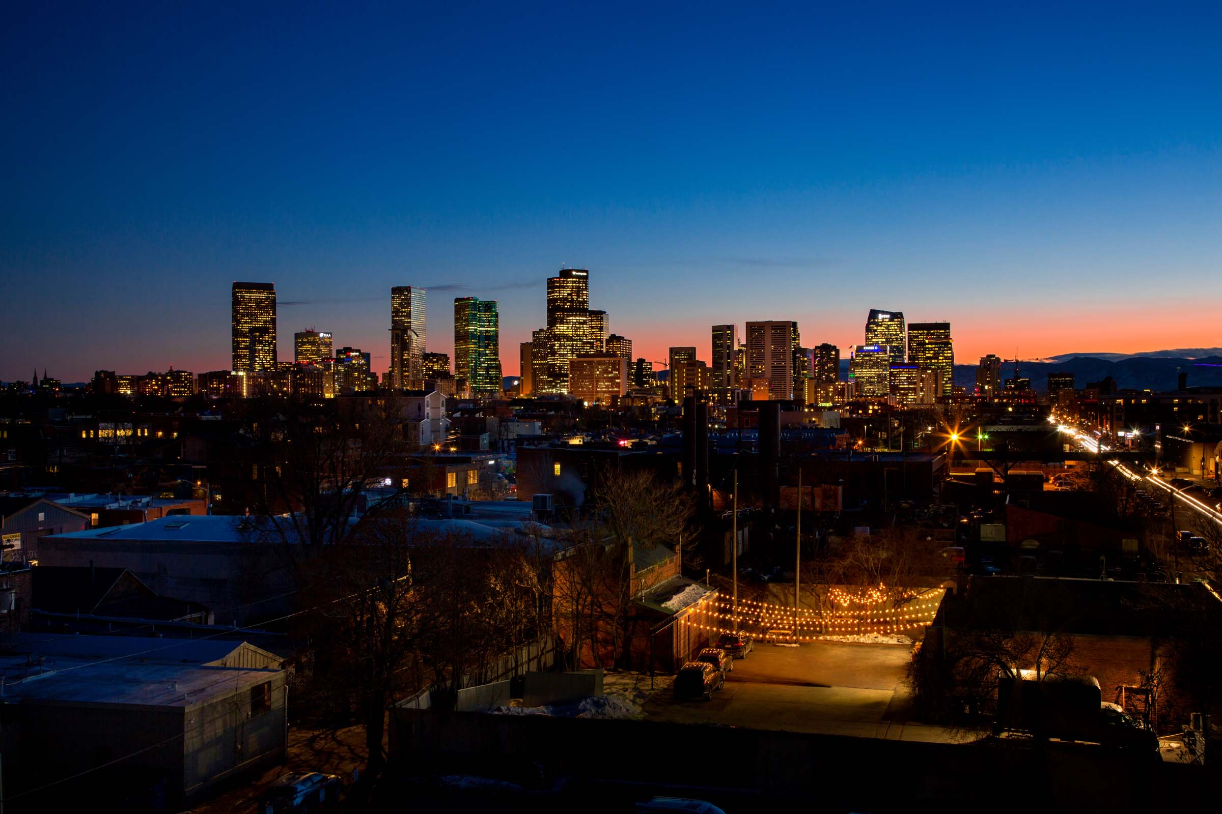 Skyline views of Downtown Denver