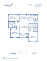 Blueprint of Osprey Floor Plan, 3 Bedrooms and 2 Bathrooms at Camden Preserve Apartments in Tampa, FL