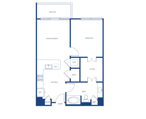 camden-music row-apartments-nashville-tn-one-bedroom-floor plan-A7