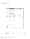 Blueprint of Antonov Floor Plan, 1 Bedroom and 1 Bathroom at Camden Centreport Apartments in Ft. Worth, TX