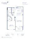 Blueprint of Agarita Floor Plan, Apartment Home with 1 Bedroom and 1 Bathroom at Camden Lamar Heights in Austin, TX