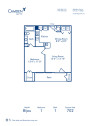 Blueprint of Bijou Floor Plan, 1 Bedroom and 1 Bathroom at Camden Lago Vista Apartments in Orlando, FL
