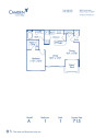 Blueprint of A Floor Plan, 1 Bedroom and 1 Bathroom at Camden Crown Valley Apartments in Mission Viejo, CA