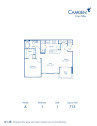 Blueprint of A Floor Plan, 1 Bedroom and 1 Bathroom at Camden Crown Valley Apartments in Mission Viejo, CA