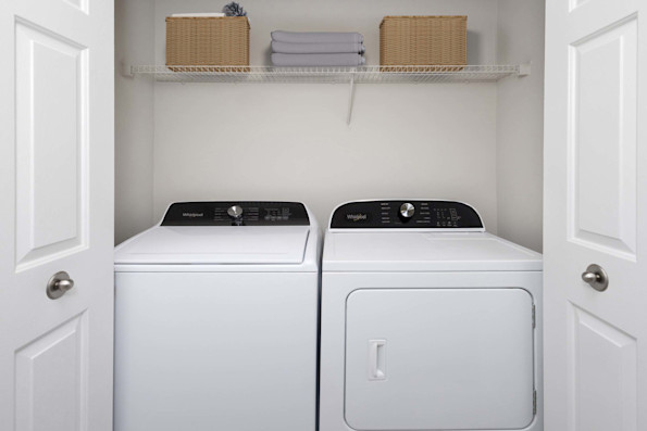 Full size washer and dryer in every apartment home at Camden Deerfield in Alpharetta, GA