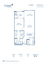 Blueprint of E Floor Plan, Apartment Home with 1 Bedroom and 1 Bathroom at Camden Crown Valley in Mission Viejo, CA