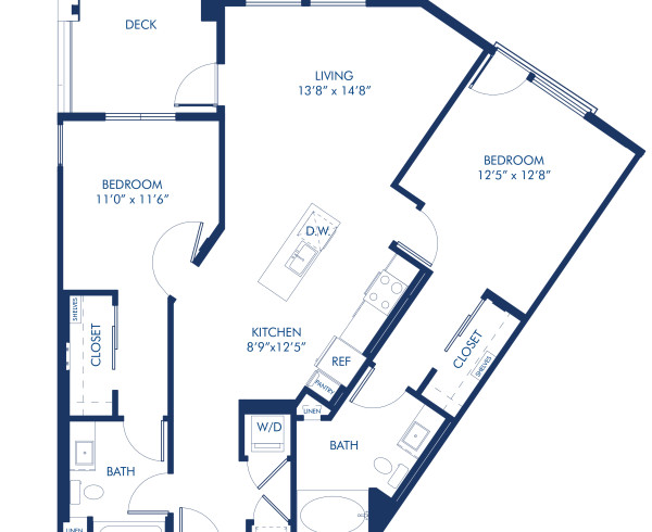 Blueprint of B4.1 Floor Plan, Apartment Home with 2 Bedrooms and 2 Bathrooms at Camden Glendale in Glendale, CA